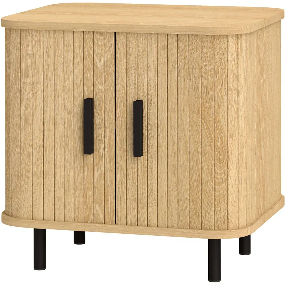 2 Sliding Door Nightstand - Brown, Oak