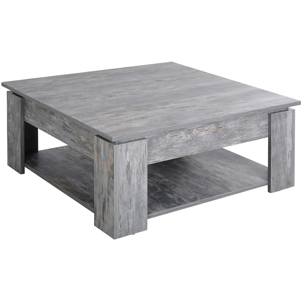 2 Tier Coffee Table with Storage - Grey