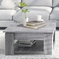 2 Tier Coffee Table with Storage - Grey