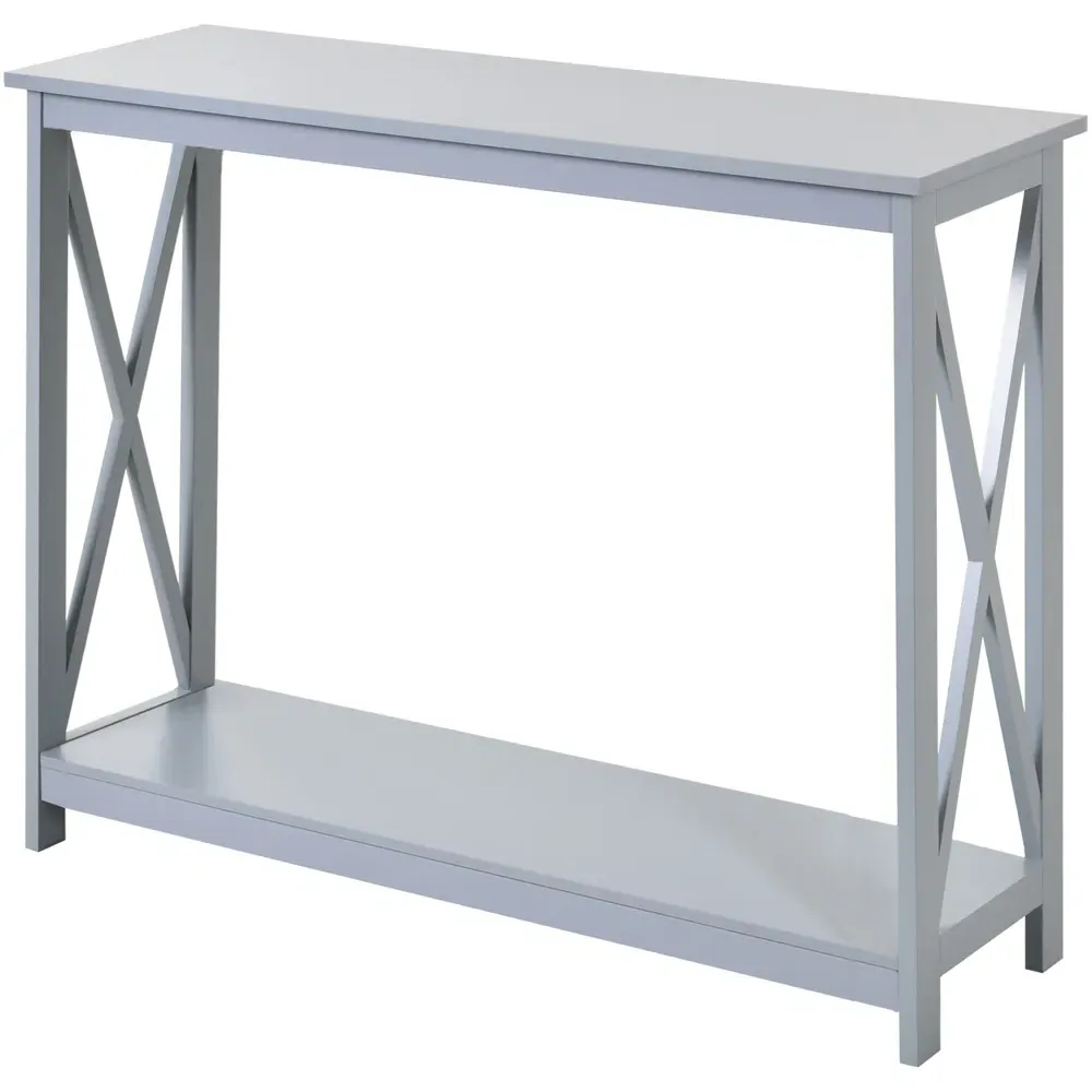 2 Tier Console Table with Storage - Grey