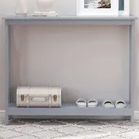 2 Tier Console Table with Storage - Grey