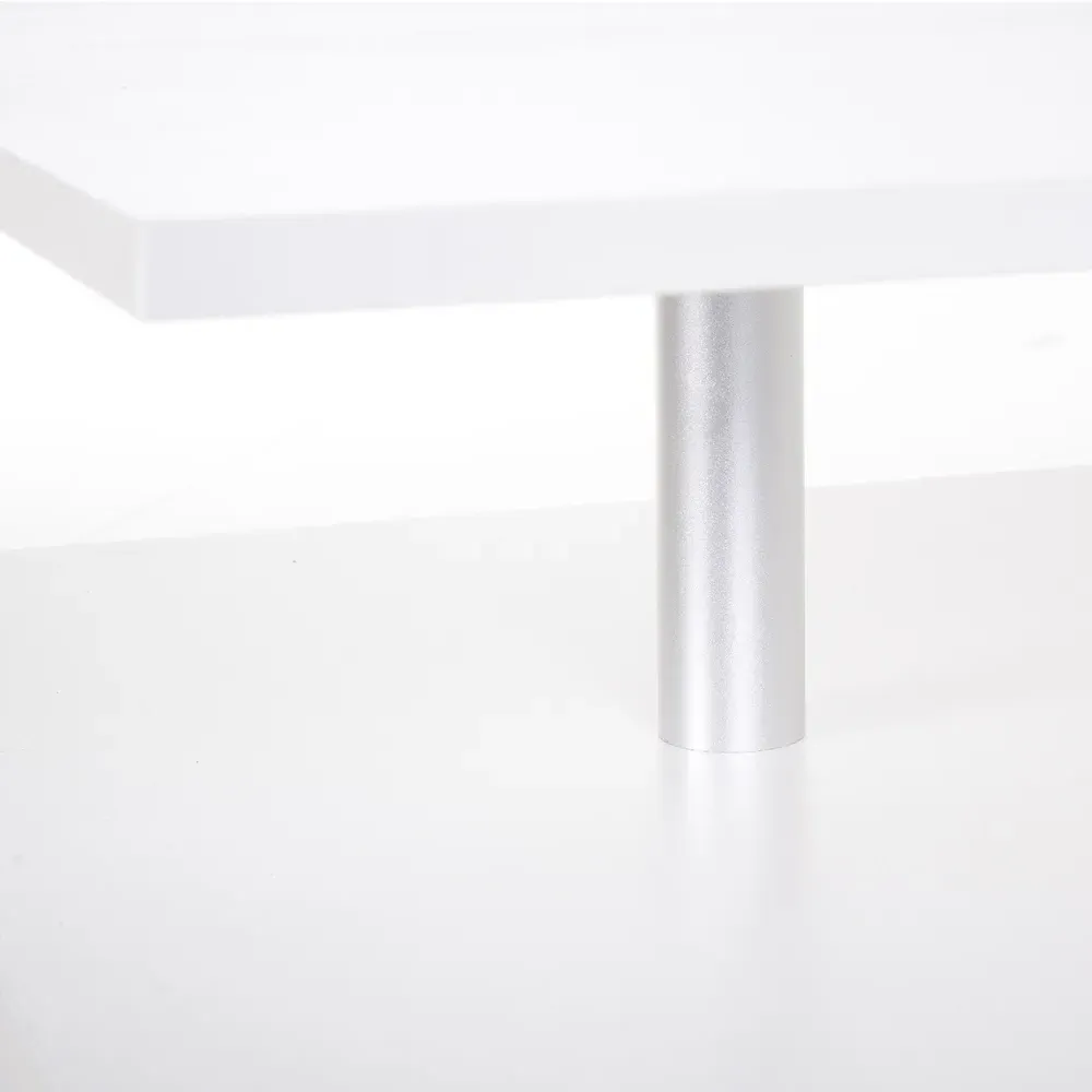 2 Tier Rectangular Coffee Table with Storage - White