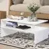 2 Tier Rectangular Coffee Table with Storage - White