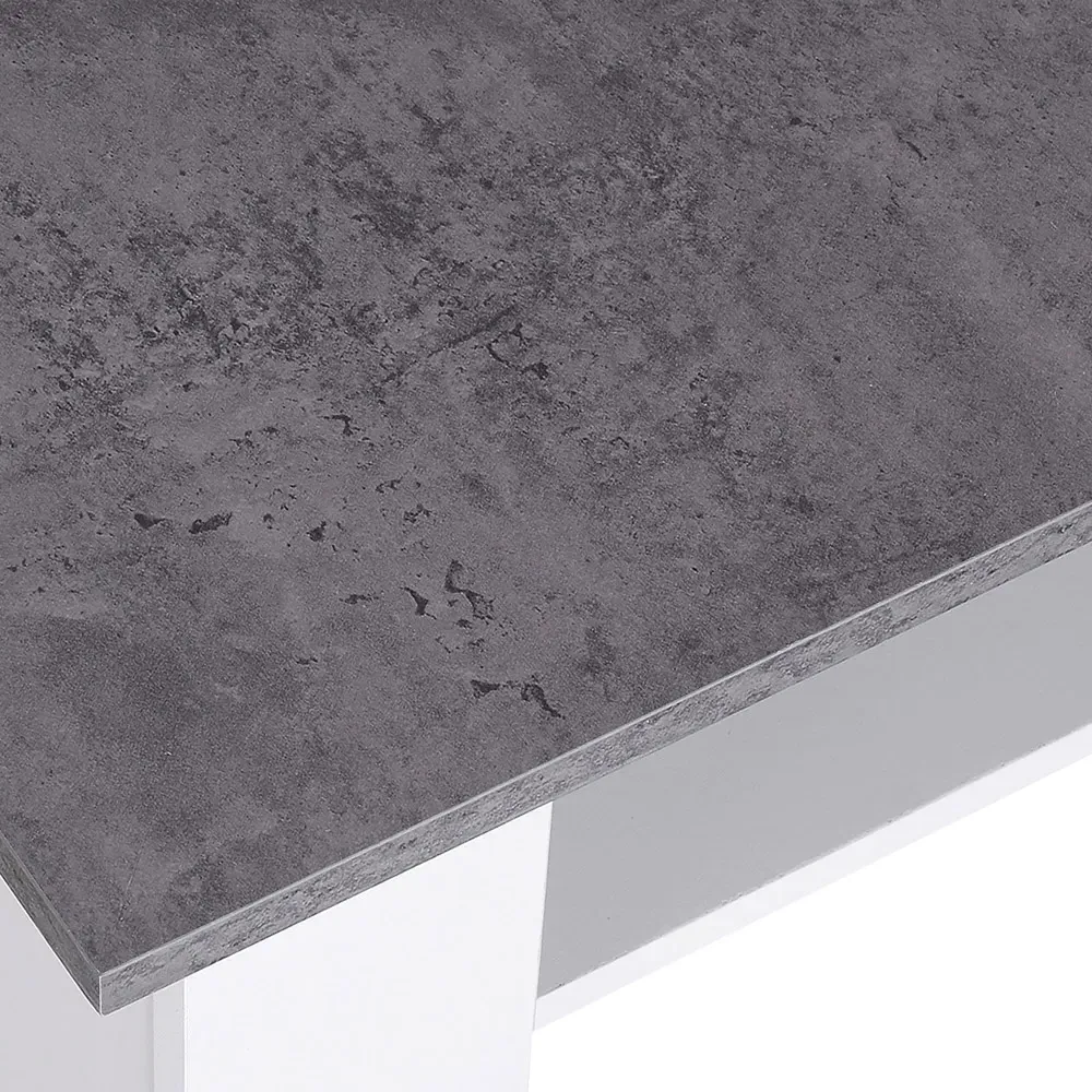 2 Tier Square Coffee Table with Storage - Cement Grey