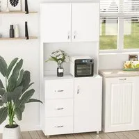 3 Door 3 Drawer Kitchen Storage Cabinet - White