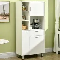 3 Door Display Cabinet with Drawer - White