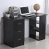 3 Drawer 3 Shelf Computer Desk - Black
