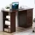 3 Drawer 3 Shelf Computer Desk - Walnut Brown