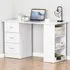 3 Drawer 3 Shelf Computer Desk - White
