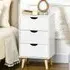 3 Drawer Bedside Table - White