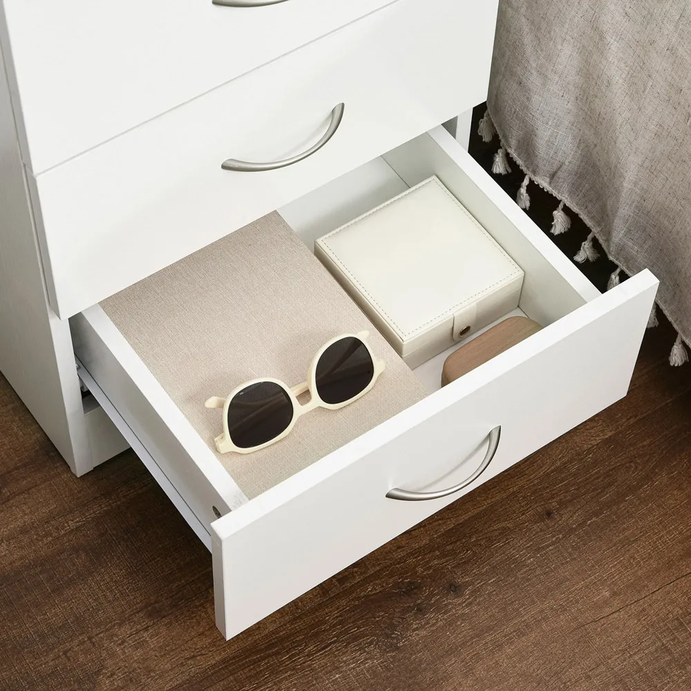 3 Drawer Bedside Table - White, Wood