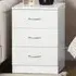 3 Drawer Bedside Table - White, Wood