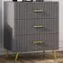 3 Drawer Chest of Drawers with Aluminium Legs - Grey