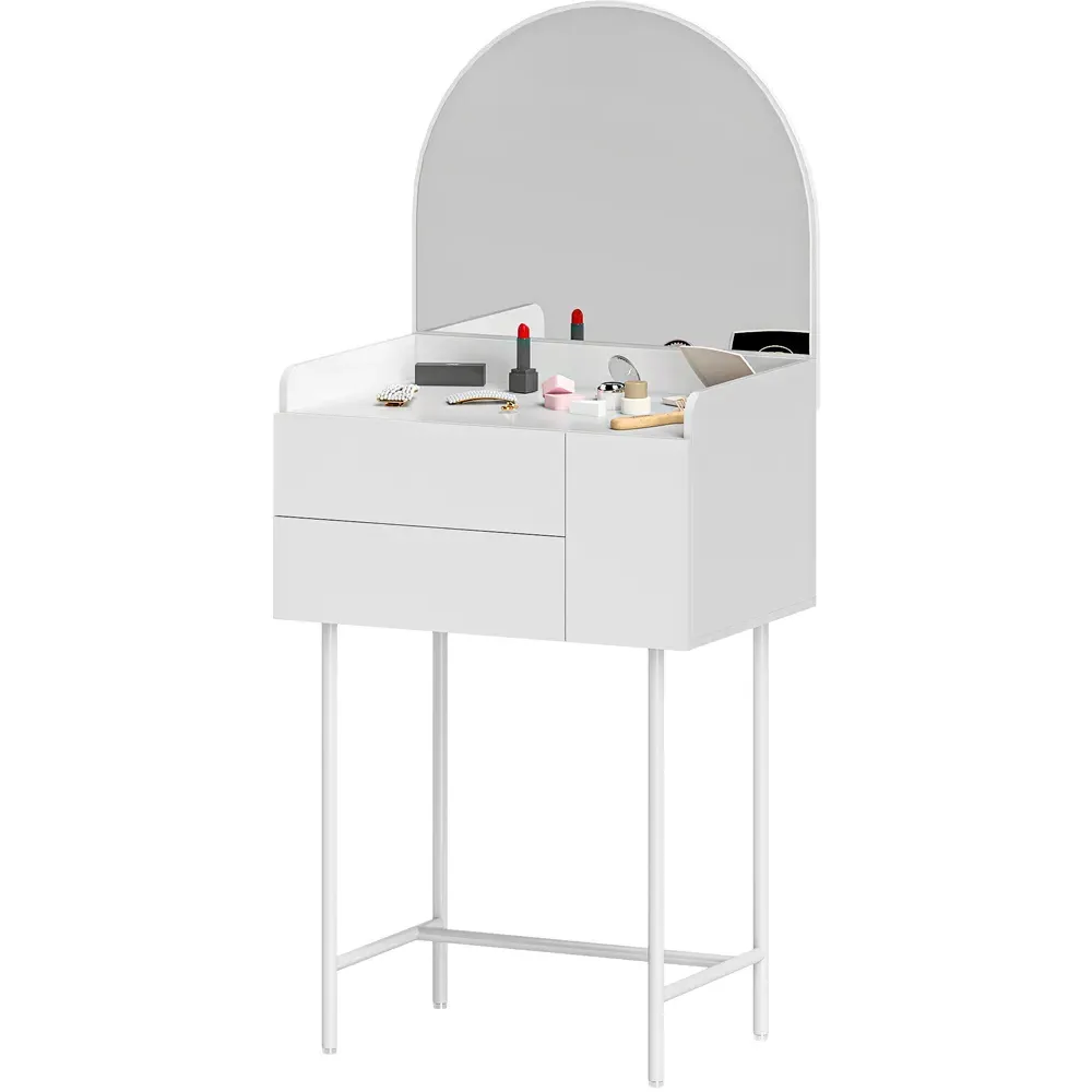 3 Drawer Dressing Table with Mirror - White