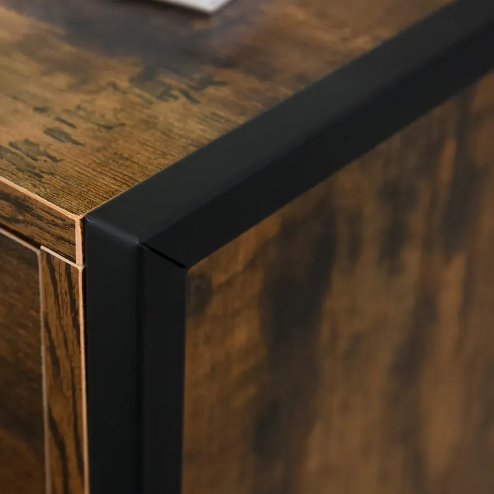 3 Drawer Industrial Storage Cabinet - Brown