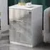 3 Drawer Mirror Bedside Table - White