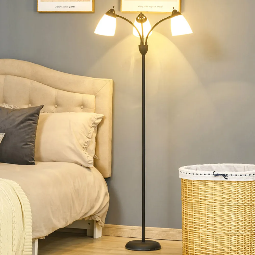 3 Light Arc Tree Floor Lamp - Black