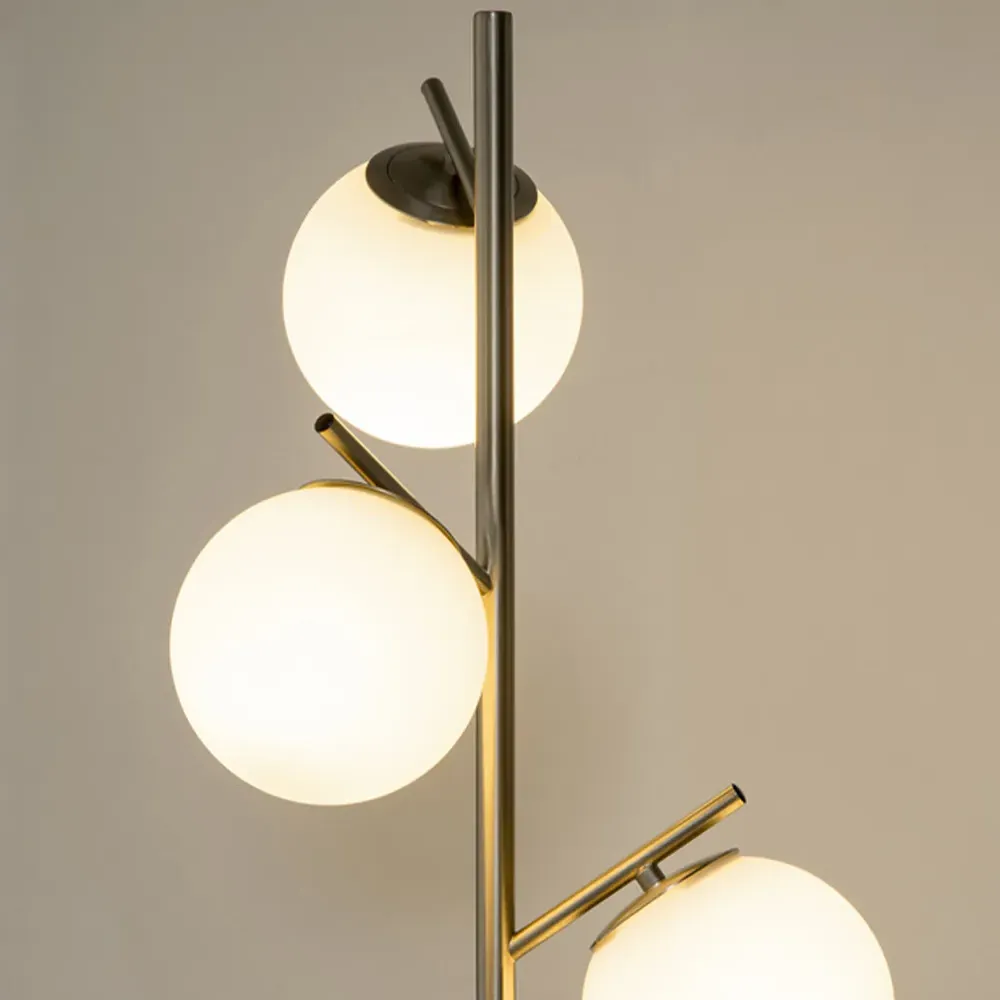 3-Light Tree Floor Lamp - Silver