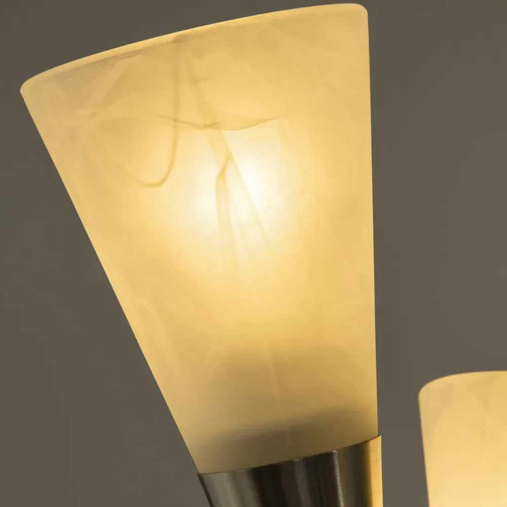 3 Light Upright Floor Lamp - Silver