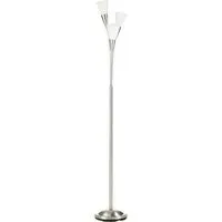 3 Light Upright Floor Lamp - Silver