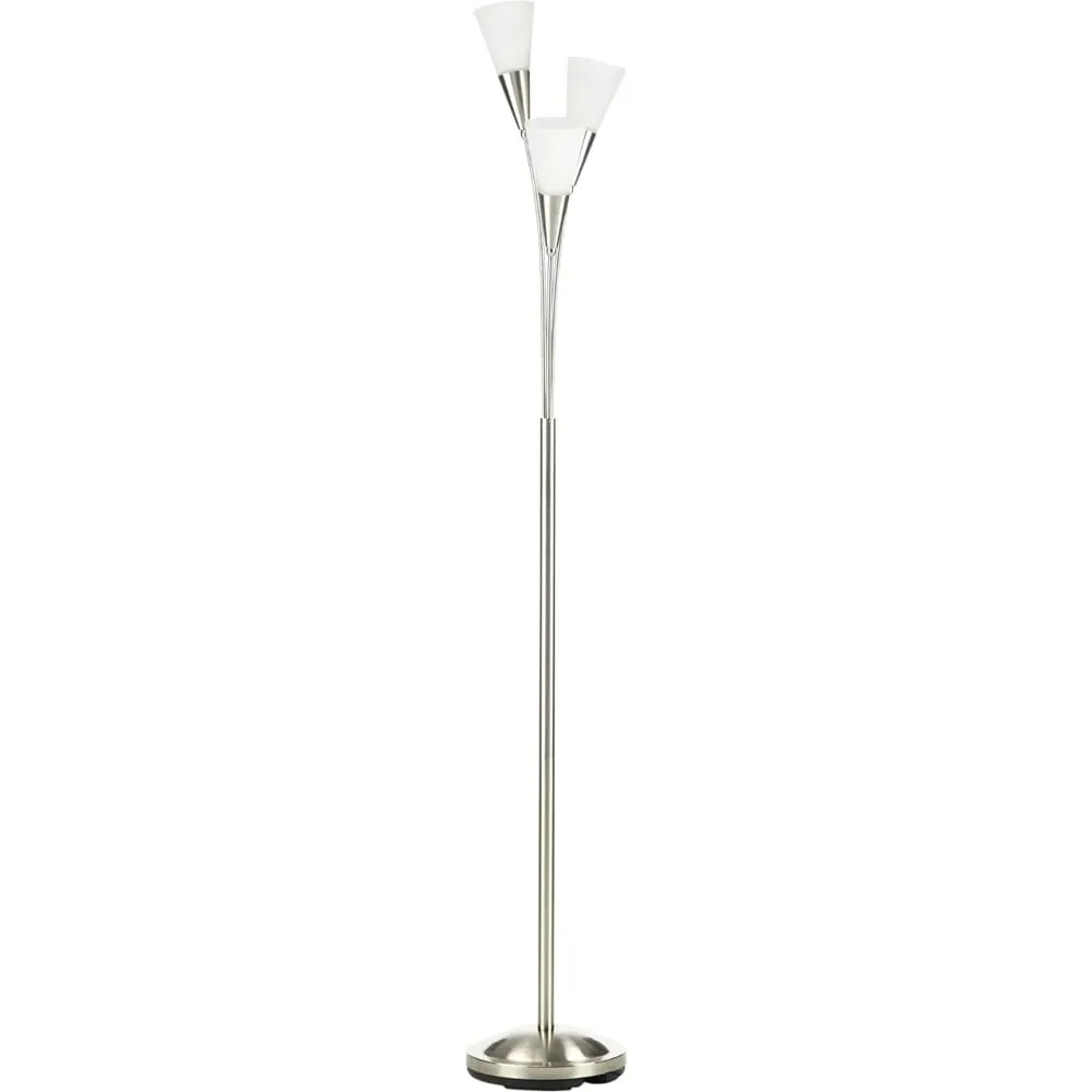 3 Light Upright Floor Lamp - Silver image