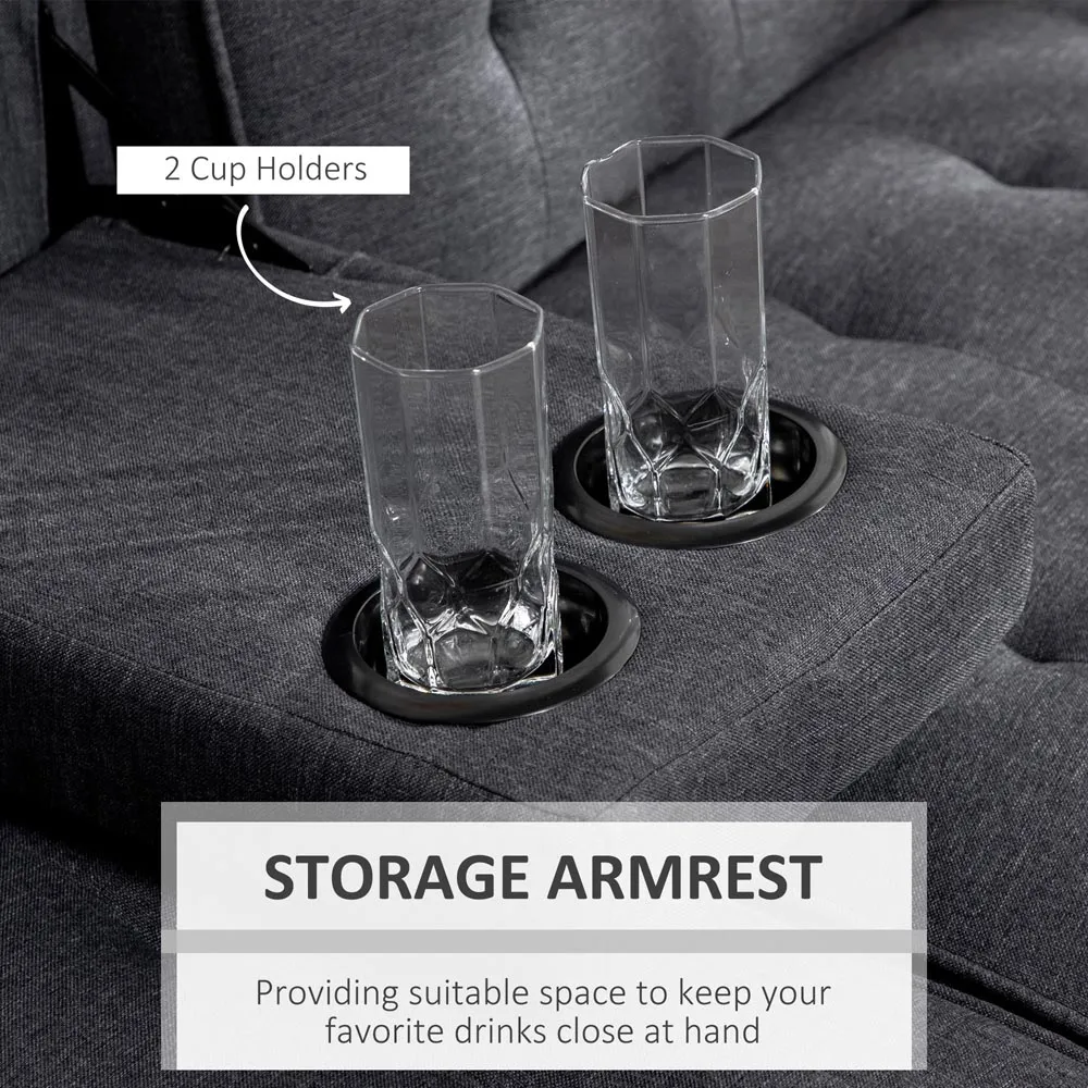 3-Seater Sofa Bed with Click Clack - Grey, Linen-Feel