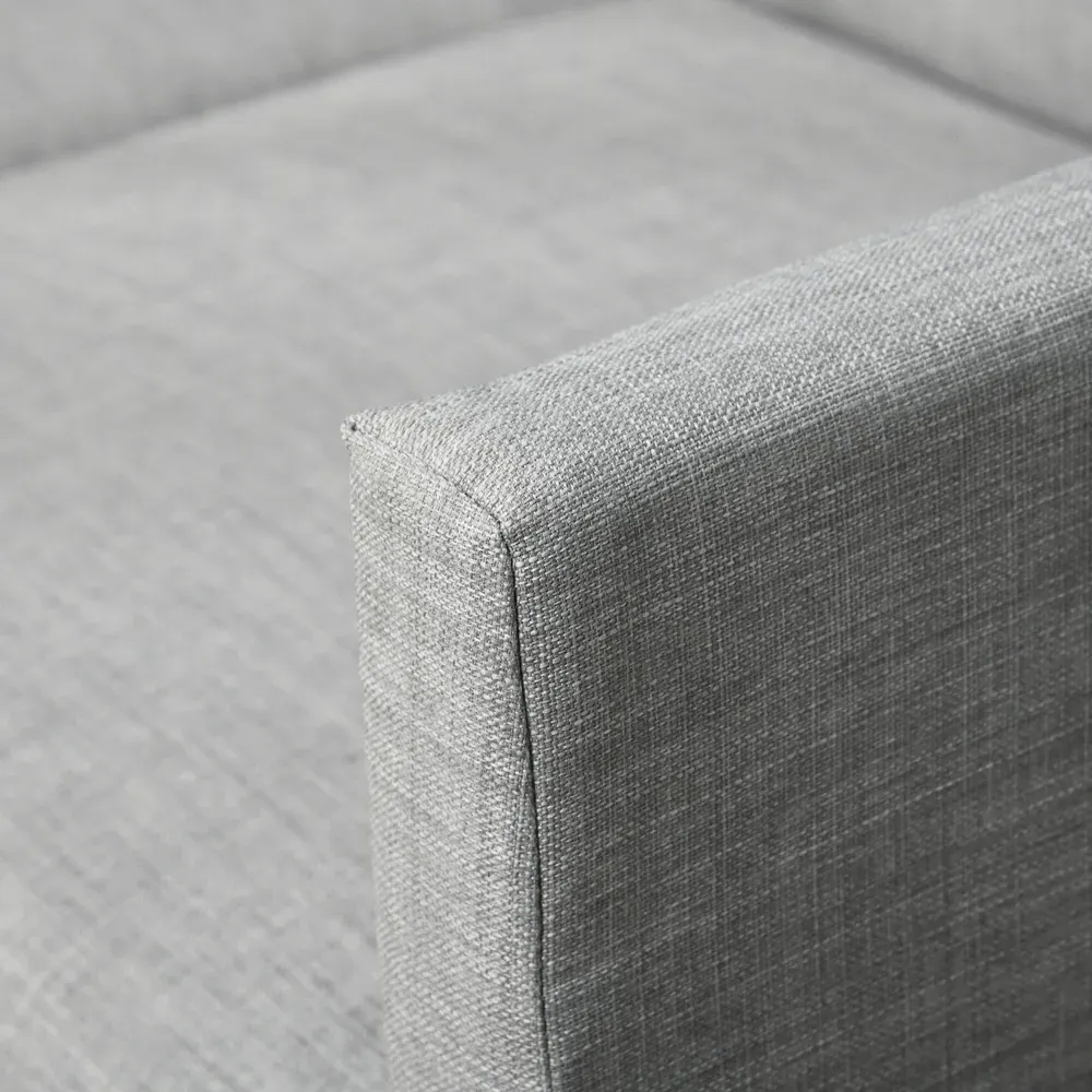 3-Seater Sofa Bed with Footstool - Light Grey, Linen