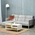 3-Seater Sofa Bed with Footstool - Light Grey, Linen