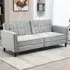 3-Seater Sofa Bed with Reclining - Light Grey, Velvet