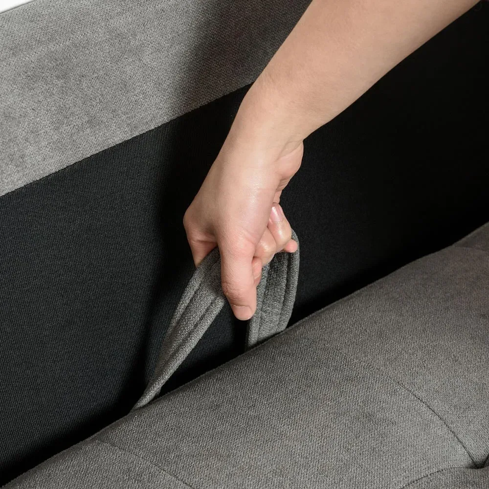 3-Seater Sofa with Storage - Grey, Cotton