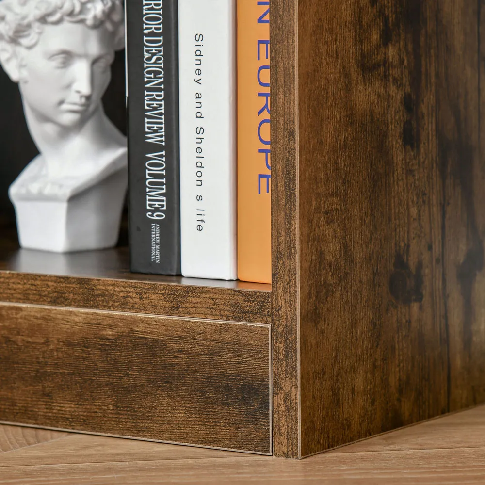 3 Shelf Bookcase with Dividers - Brown