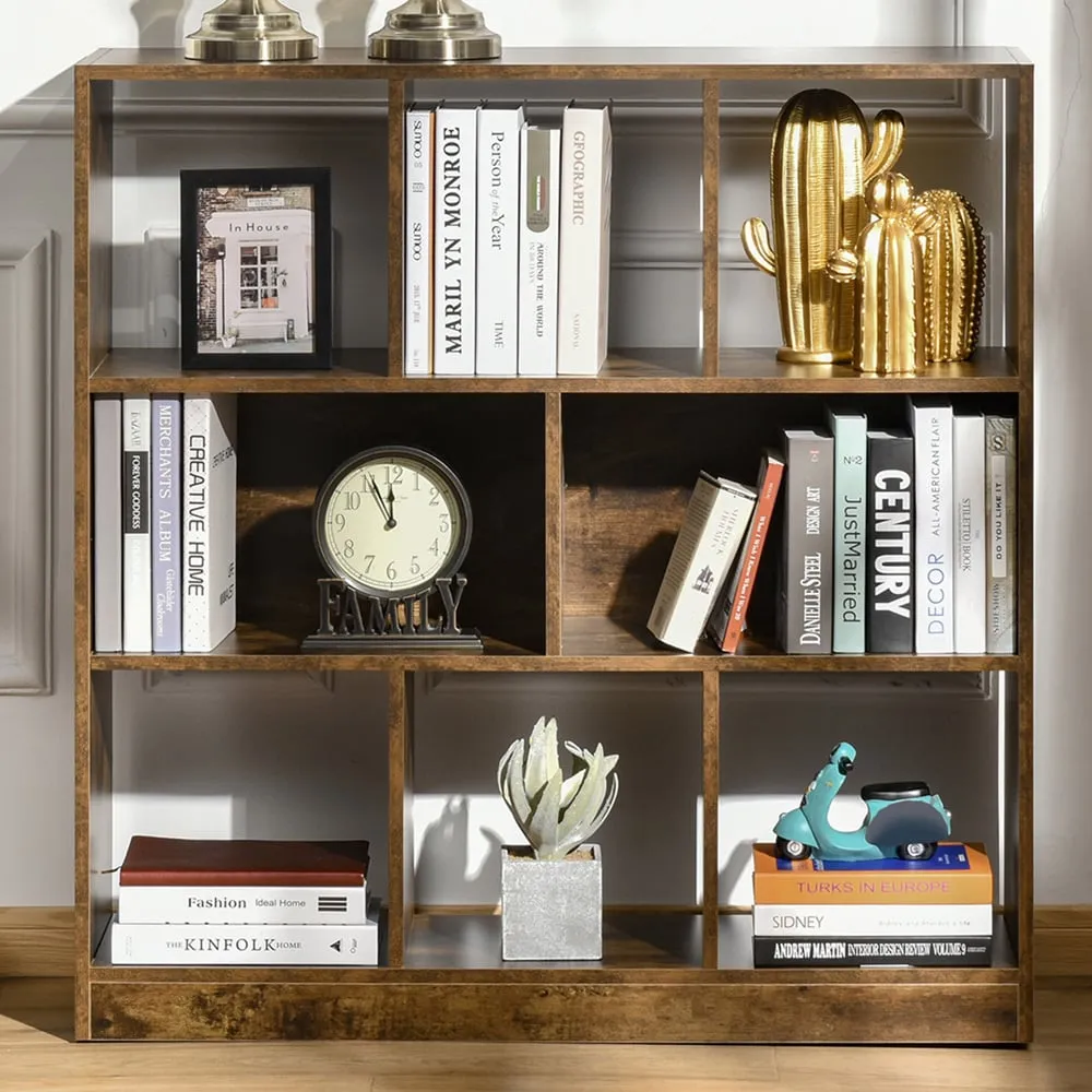 3 Shelf Bookcase with Dividers - Brown image