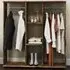 3 Shelf Double Open Wardrobe with Hanging Rail - Brown