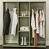 3 Shelf Double Open Wardrobe with Hanging Rail - Green