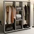 3 Shelf Double Open Wardrobe with Hanging Rail - Grey