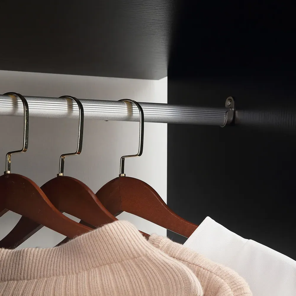 3 Shelf Mobile Open Wardrobe - Black