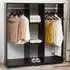 3 Shelf Mobile Open Wardrobe - Black