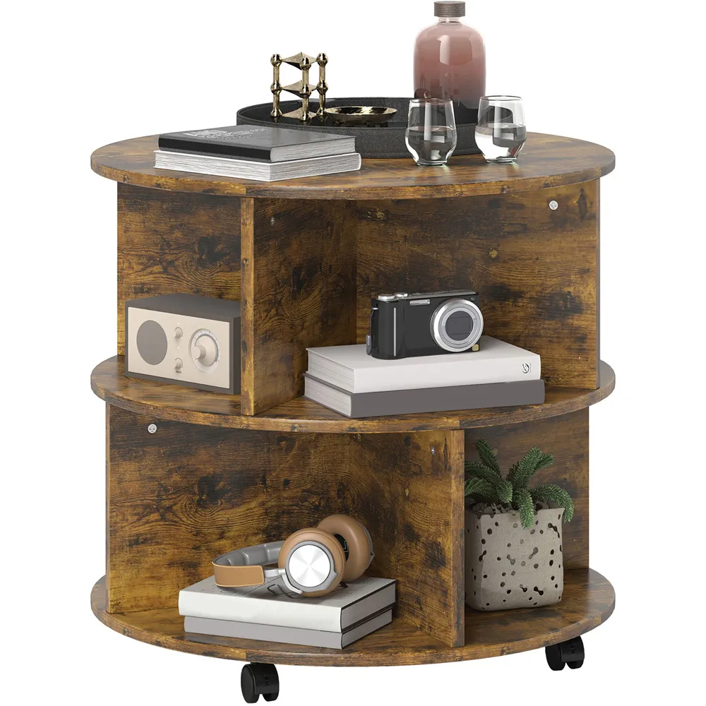 3 Tier Coffee Table with Storage - Brown, Engineered Wood