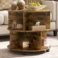 3 Tier Coffee Table with Storage - Brown, Engineered Wood
