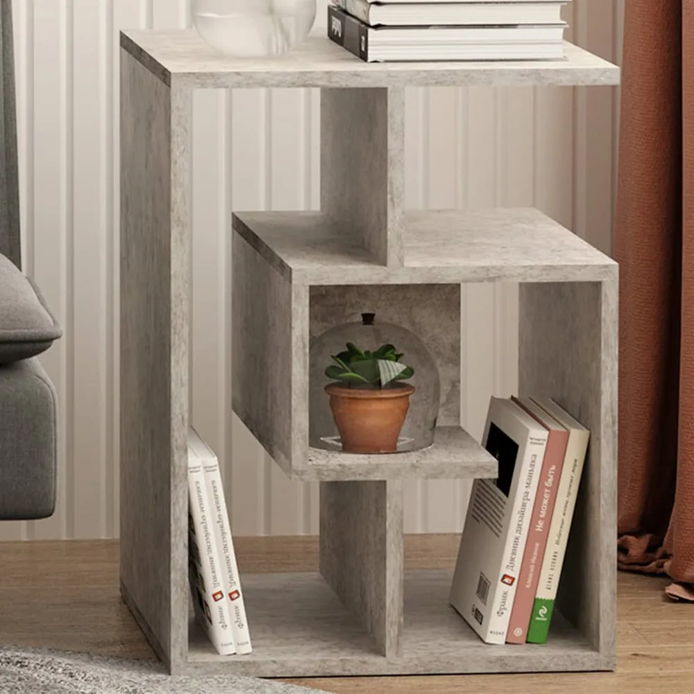 3 Tier Side Table with Storage - Grey, Particle Board image