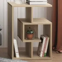 3 Tier Side Table with Storage - Oak, Particle Board