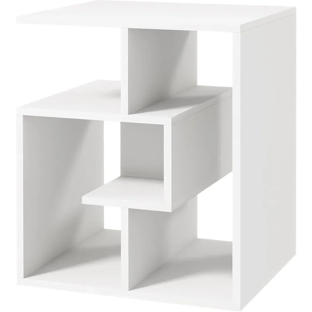 3 Tier Side Table with Storage - White, Particle Board