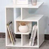 3 Tier Side Table with Storage - White, Particle Board