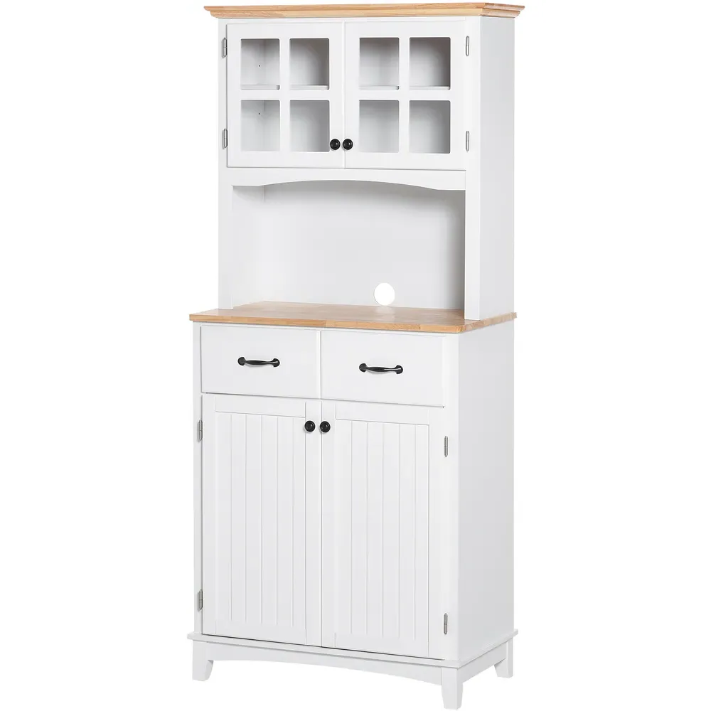 4 Door 2 Drawer Kitchen Storage Cabinet - White