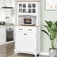 4 Door 2 Drawer Kitchen Storage Cabinet - White