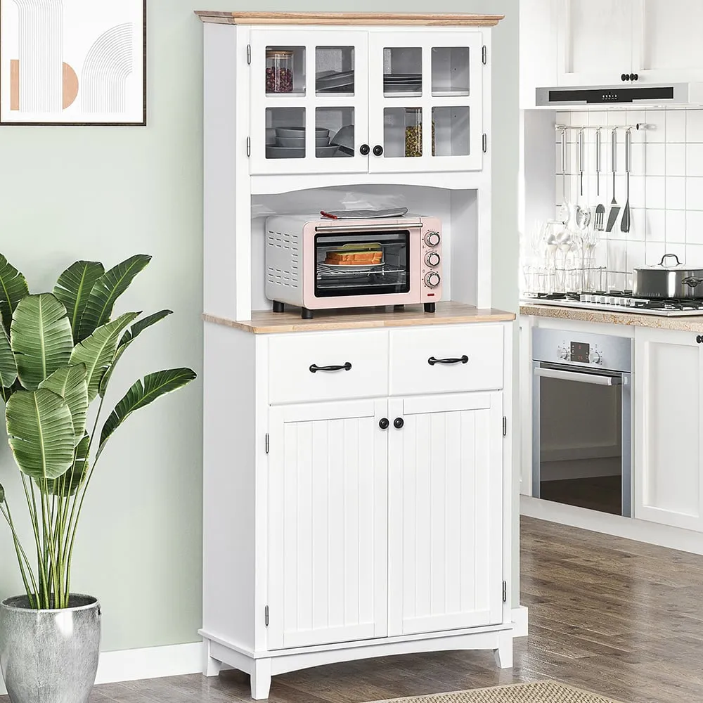 4 Door 2 Drawer Kitchen Storage Cabinet - White