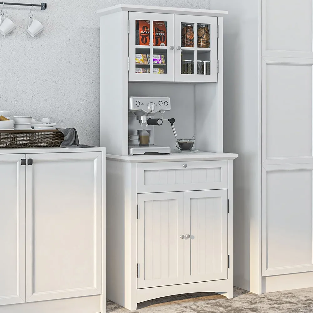 4 Door 2 Drawer Kitchen Storage Cabinet - White