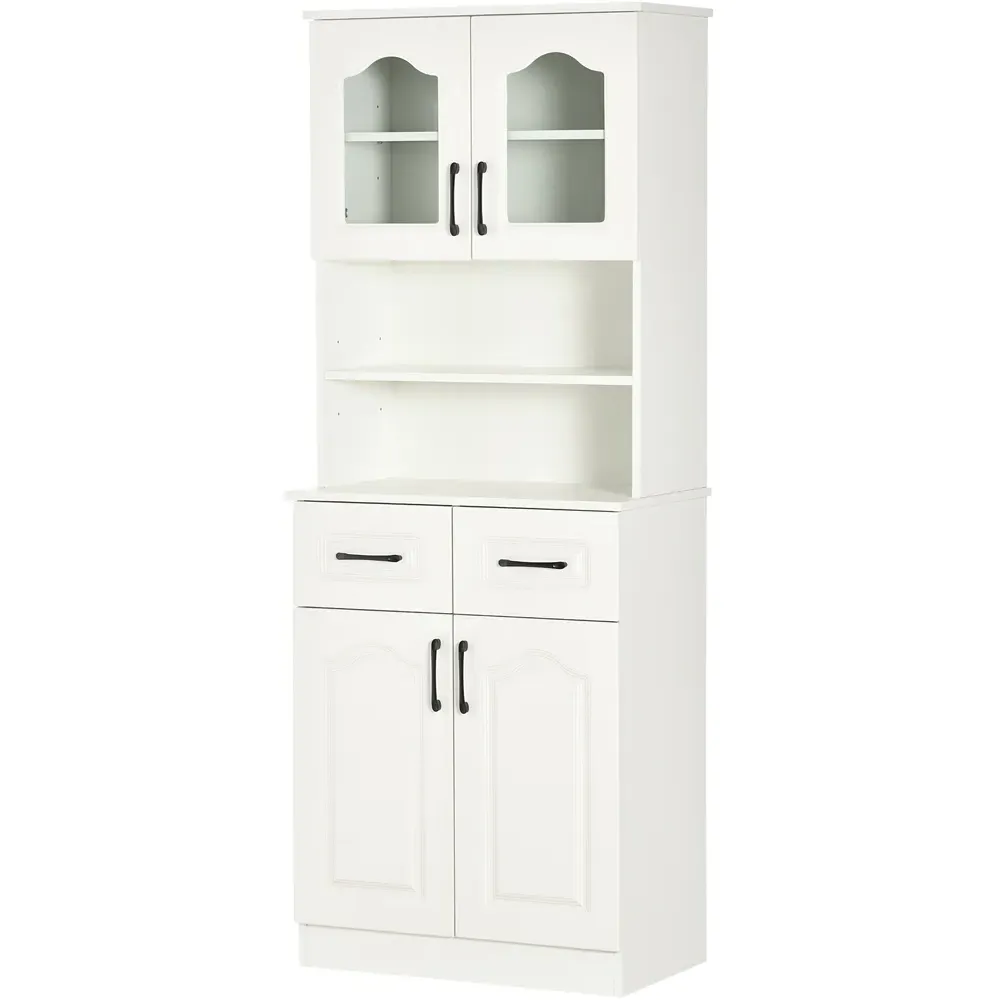 4 Door 2 Shelf 2 Drawer Kitchen Storage Cabinet - White
