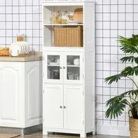 4 Door 2 Shelf Kitchen Storage Cabinet - White