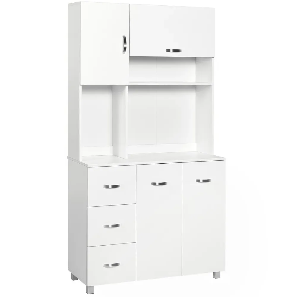 4 Door 3 Drawer Kitchen Storage Cabinet - White